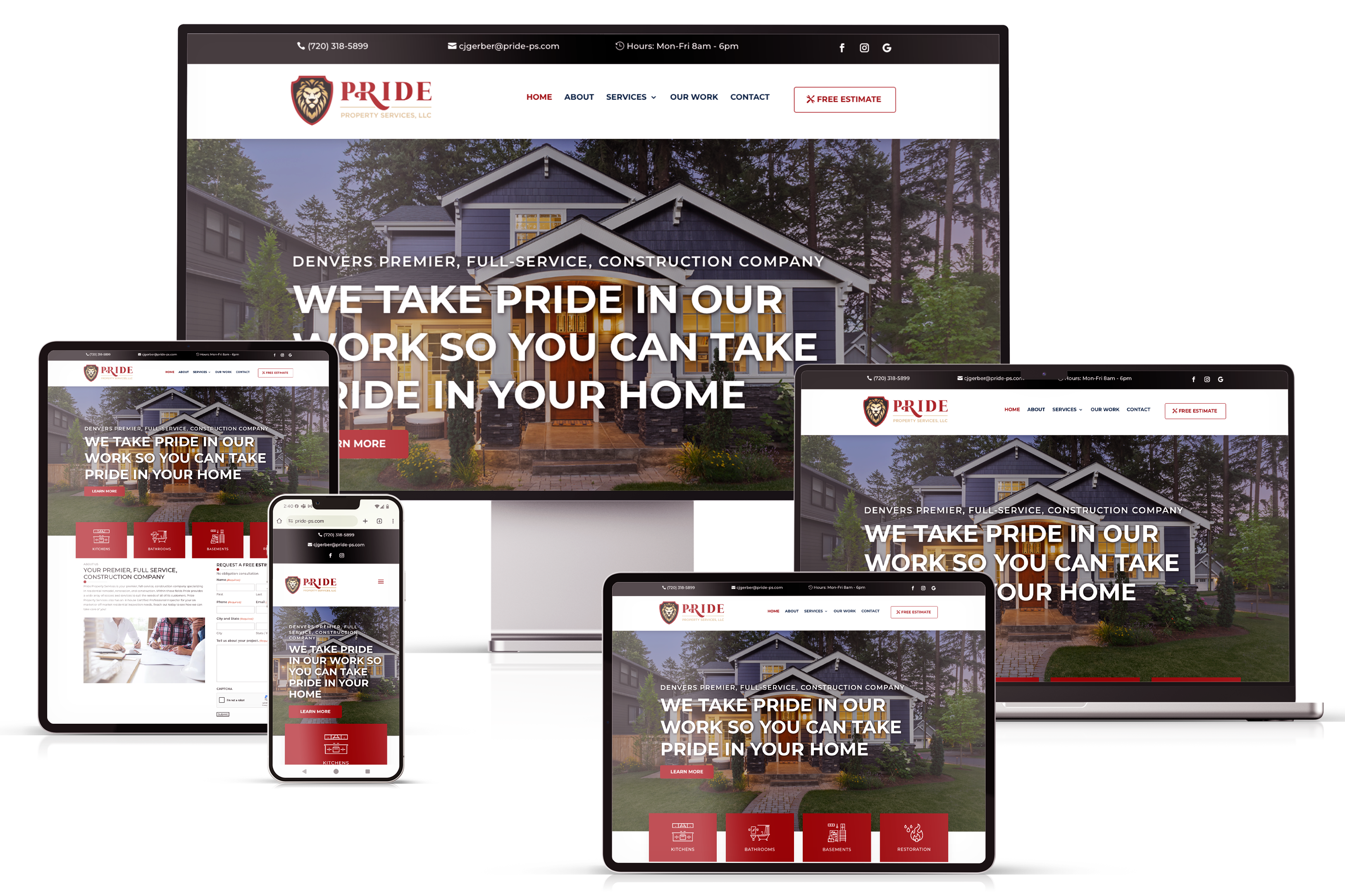 Pride Property Services website design