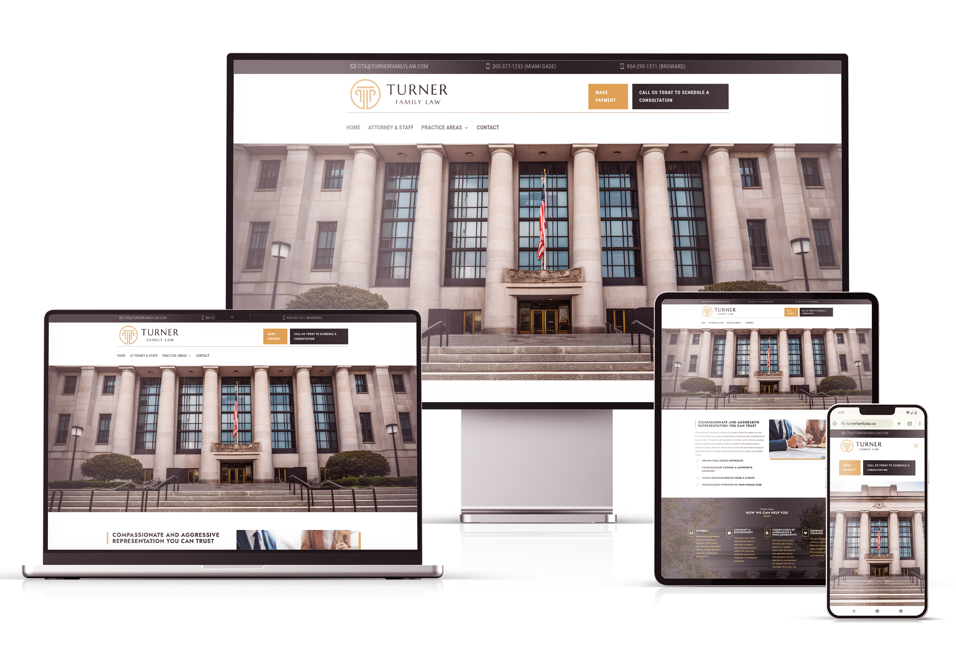 Turner Family Law lawyer attorney website design