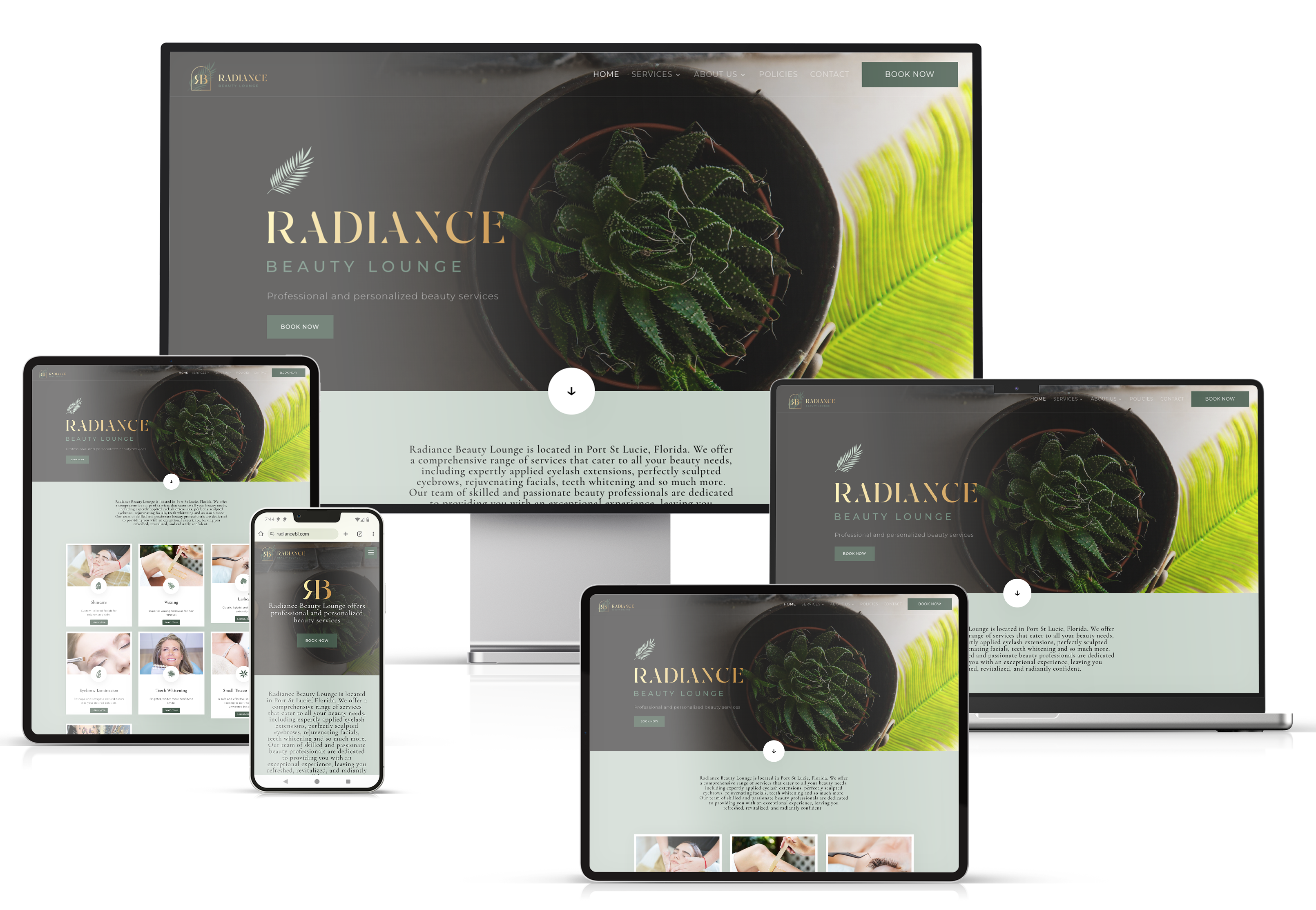 vero beach web design Radiance Beauty Lounge Web